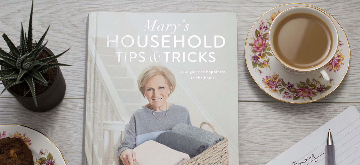 Banner Mary's household tips & tricks by Mary Berry